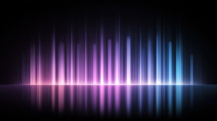 Abstract Glowing Light Beams with Reflections in Pink and Blue on Black Background Digital Art Graphic Design