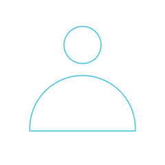 Doodle profile user contact plus circle illustration Icon that can be used for sticker, book, mandala, scrapbook, icon, decorative, etc. with aesthetic colorful blue color