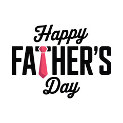 Fototapeta premium Happy Father's Day typography vector illustration with a tie.