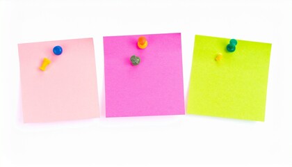 sticky notes on a white background