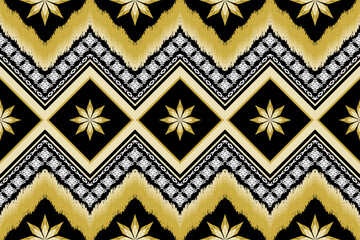 Ethnic Figure aztec embroidery style.Geometric ikat oriental traditional art pattern.Design for ethnic background,wallpaper,fashion,clothing,wrapping,fabric,element,sarong,graphic,vector illustration.