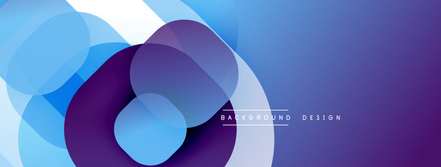 Abstract blue purple design. Overlapping circles create dynamic visual effect. Modern background suitable for various projects.