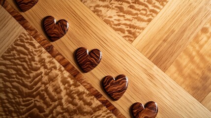 Custom emoji hearts trailing diagonally on maple