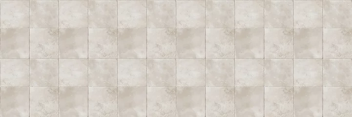 Fotobehang background banner panorama with gray grey beige cement natural stone concrete tiles wall floor terrace , texture, square rectangle mosaic tile, seamless pattern © Corri Seizinger