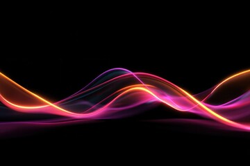 Vibrant neon wave lights inspiring dynamic abstract backgrounds for digital designs, enhancing modern aesthetics and data flow visuals, ideal for tech-themed projects and contemporary use