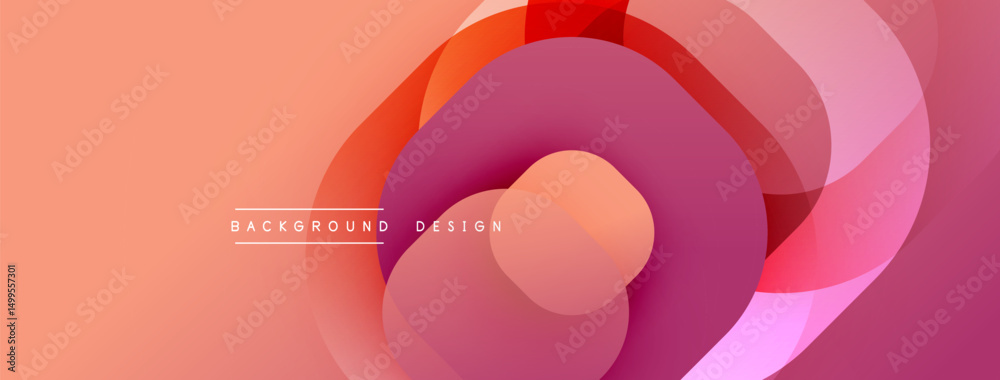 Aufkleber abstract fluid shapes, vibrant colors blend. peach, pink, red hues create dynamic composition. moder
