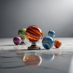 marbles in a glass bowl