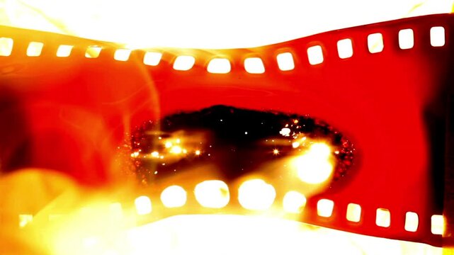 burning film strip background 