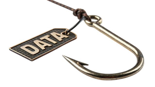 hook with data tag isolated on white