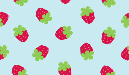 Cute strawberry fruits pattern background vector design