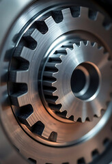 close up of a metal gear wheel