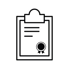 Clipboard Icon. Clipboard Illustration With Award Ribbon Symbol. Clipboard With Verified Mark.