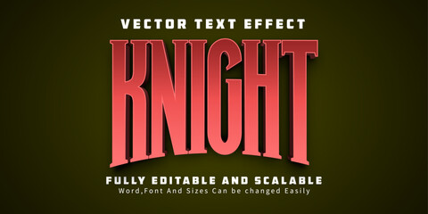 Editable text effect knight 3d sword and battle font style