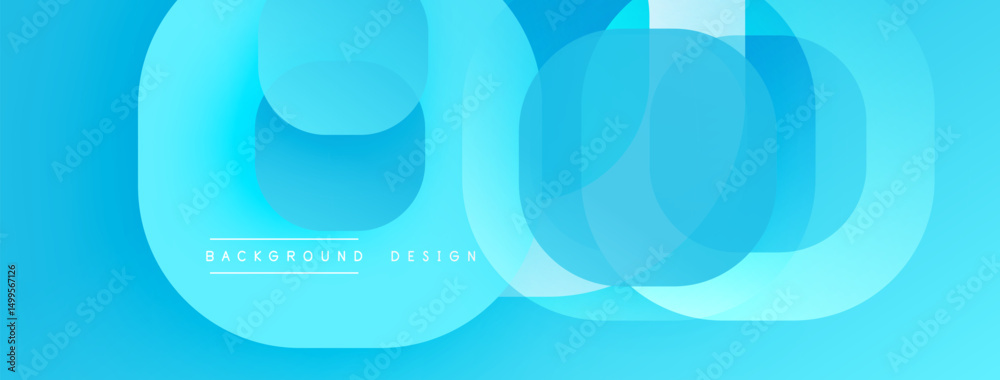 Poster Abstract blue design features overlapping circles, creating layered effect. Gradient shades provide depth, modern aesthetic. Text reads background design.