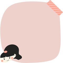 여자 캐릭터 메모지