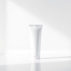 Clean Minimalist White Tube Packaging Mockup Perfect for Skincare or Cosmetic Product Presentation