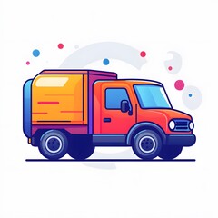 clean delivery truck icon, transparent background, minimal lines