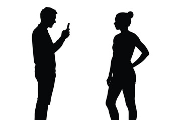 Silhouette of a Man Taking a Photo of a Woman