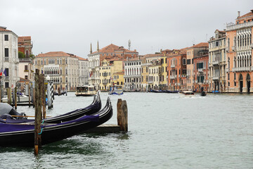 Gondolas at Grand Canal in Venice, Italy   