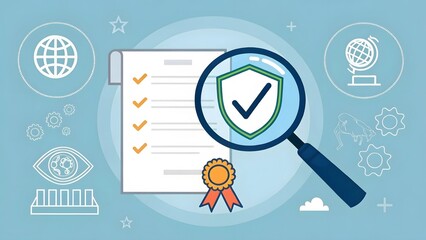 Checklist, Security, Certification, Magnifying Glass, Verification