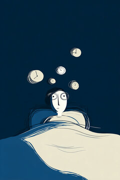 Counting Clocks &ndash; Flat Design Sleep Trouble Artwork