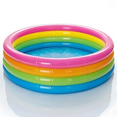 Obraz premium Colorful Inflatable Kids Pool Ready for Summer Fun