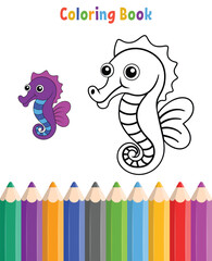 Kids coloring book with kids cartoon vector illustration