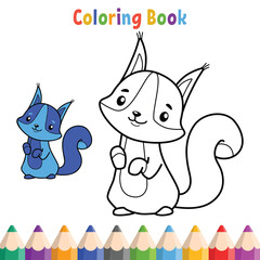 Kids coloring book with mouse vector illustration