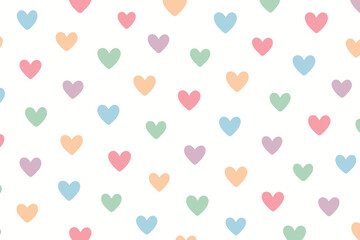 Pastel Hearts Seamless Pattern Background Design