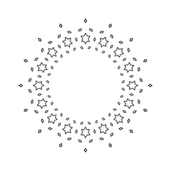 Abstract Radial Circle Stars Pattern for Decorative Frame.