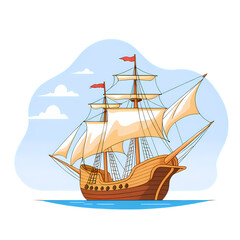 ship on a white background