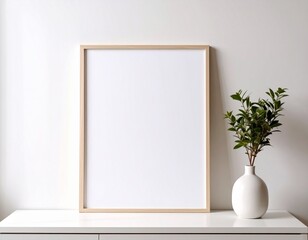 Painting Canvas Mockup Leaning on Wall