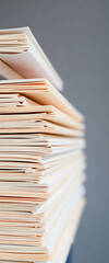 stack of papers sitting on top of a table