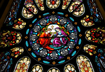 stained glass window in a church