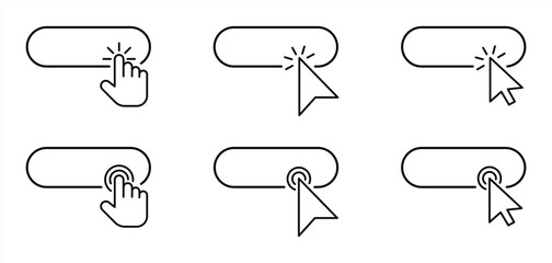 Mouse and Hand Cursor Clicking Icon Vector
