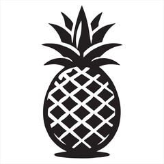 Obraz premium Pineapple Vector art illustration with leaves