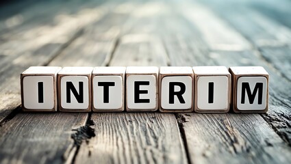 concept mot formé avec des lettres en bois - interim 