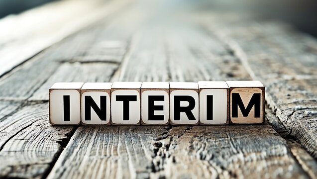 concept mot form&eacute; avec des lettres en bois - interim 
