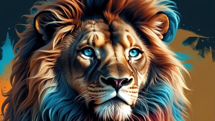Fantasy digital art of a lion