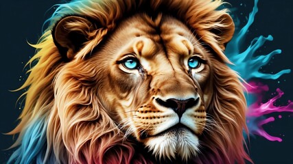Fantasy digital art of a lion