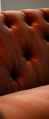 close up of a brown leather couch