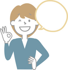 cute doodle hand draw facial expression speech bubble balloon with boy man character, text box think speak talk banner, flat png transparent element design