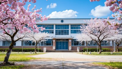 cherry blossoms and school
