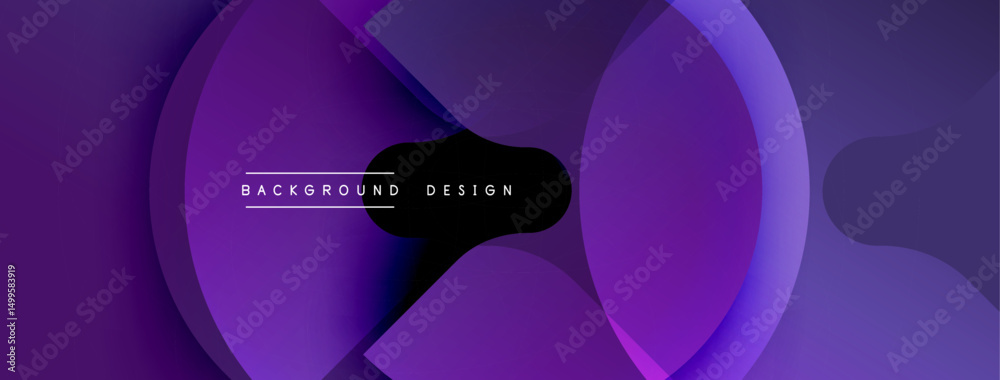 Aufkleber Purple abstract layers create dynamic visual effect. Modern design with gradient hues, simple text overlay.