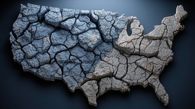Cracked map of the usa highlighting economic disparities and regional differences in gdp per capita data visualization