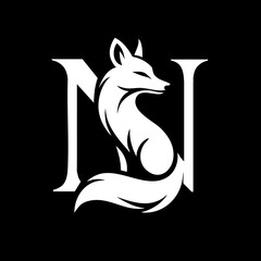 The Fox and Letter N Logo Icon Symbol Emblem