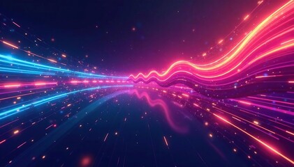 Obraz premium Abstract dynamic motion graphic design, vibrant colors, flowing lines, futuristic style , style, bright