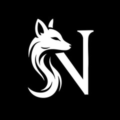 The Fox and Letter N Logo Icon Symbol Emblem