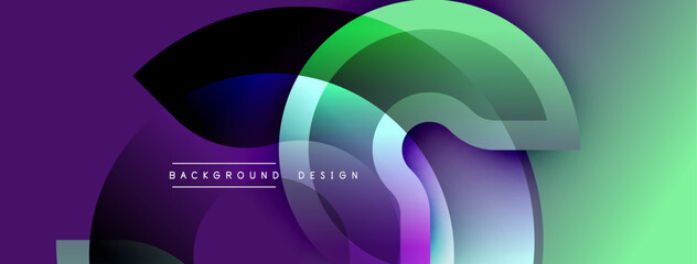 Abstract fluid shapes, vibrant colors blend. Purple, green hues dominate design. Modern aesthetic, dynamic composition. Smooth gradients create visual interest.