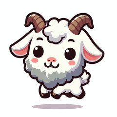 cute goat cartoon vector